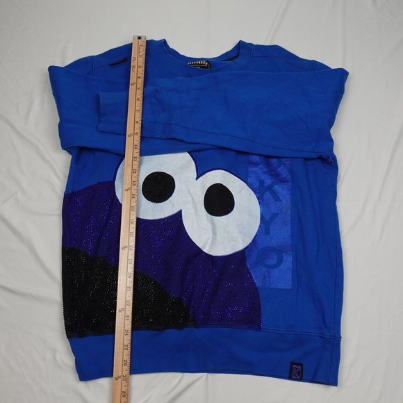 de.Kryptic Sesame Street Sweatshirt Adult XL Pullover Blue Cookie Monster Crew N - Picture 6 of 11